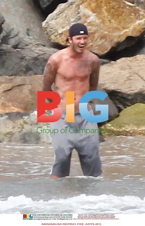 David Beckham and Sons at the Beach
