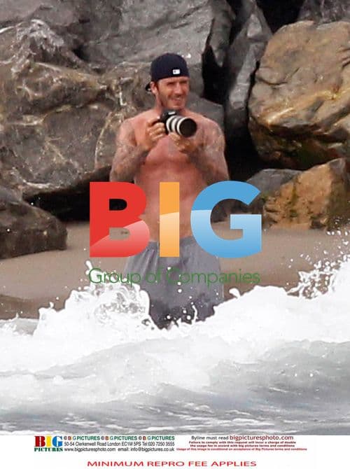 David Beckham with Sons at Beach