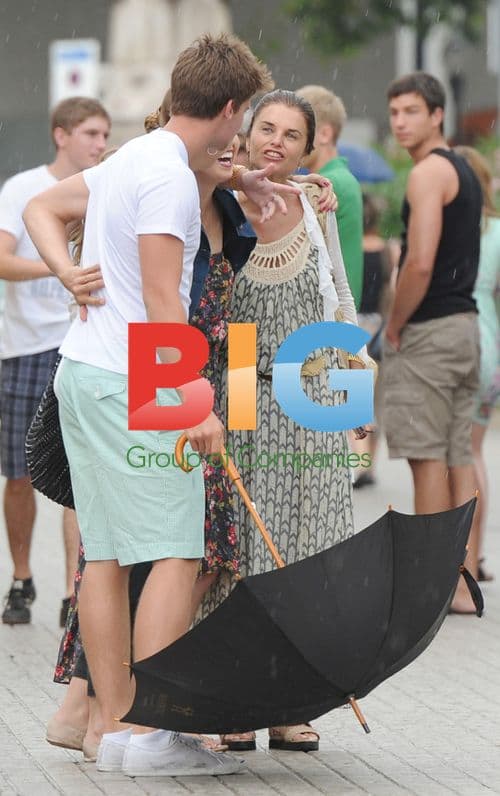 Maria Shriver and family on vacation in Barcelona