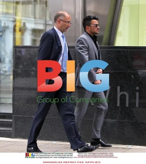 Katie Price and Peter Andre at solicitor's office