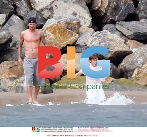 David Beckham Bonds With Sons on Beach