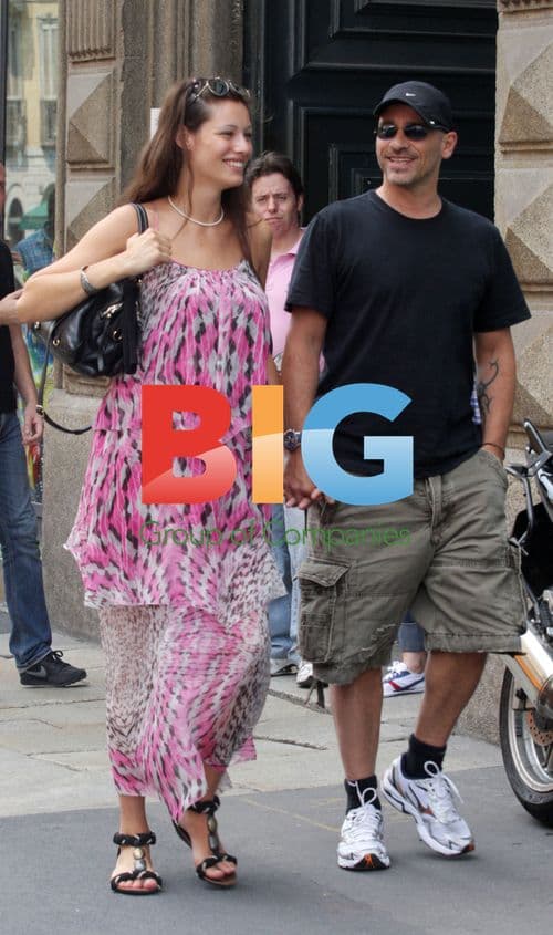 Eros Ramazzotti & Marica Pellegrinelli Leaving Restaurant