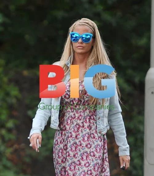 Katie Price in Blue Sunglasses