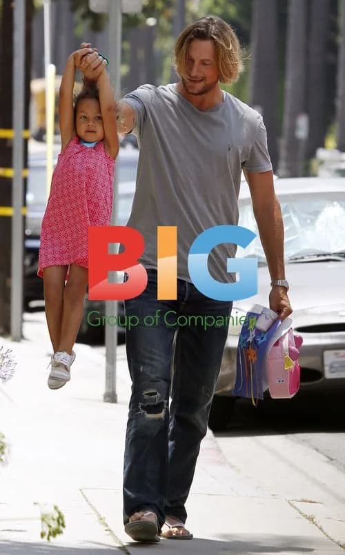 Gabriel Aubry and Nahla Aubry Leaving Center