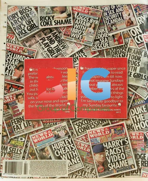 Final Edition of "News of the World"