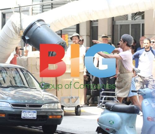 Sacha Baron Cohen Throws Garbage Bin on NYC Set