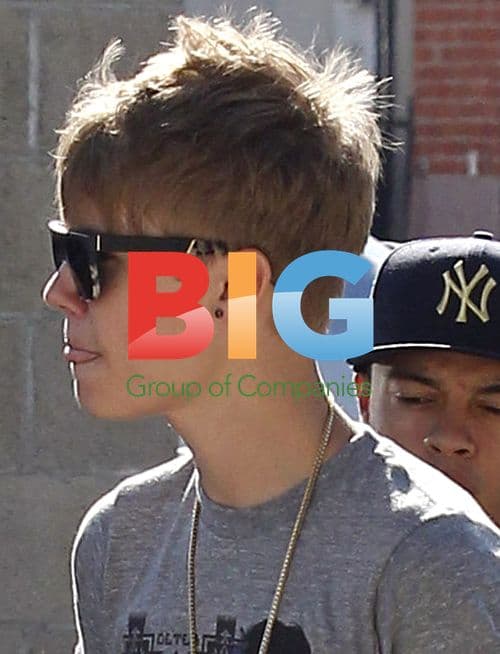 Justin Bieber and Chris Brown arrive at recording studio