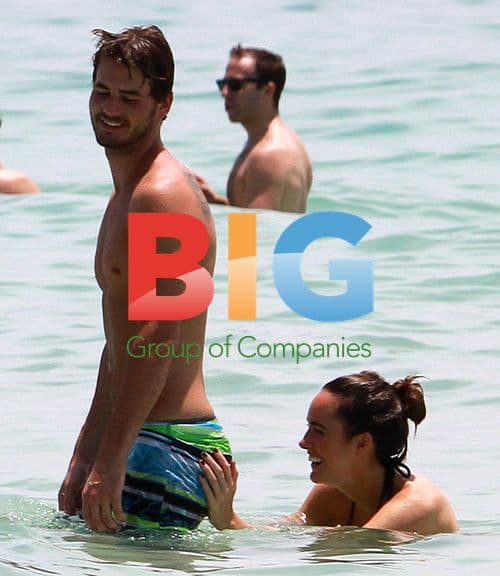 Louise Roe and Josh Slack at the Beach