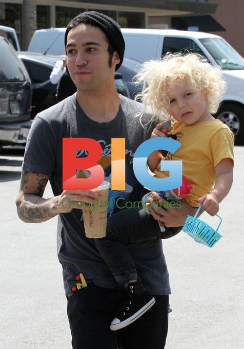 Pete Wentz with son Bronx at park