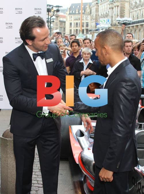 Lewis Hamilton at Hugo Boss Hamburg Store