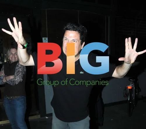 Comedian Dom Joly out with friends
