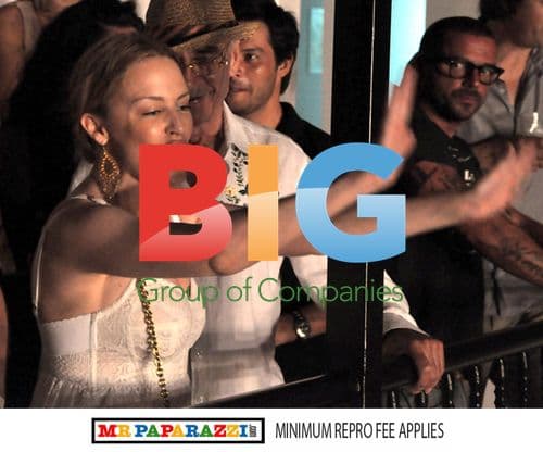 Kylie Minogue watches Tinnie Tempah perform