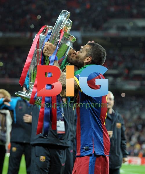 Daniel Alves Celebrates European Cup
