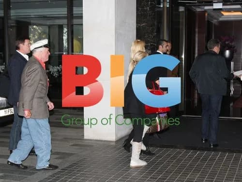 Hugh Hefner with Girlfriends in London