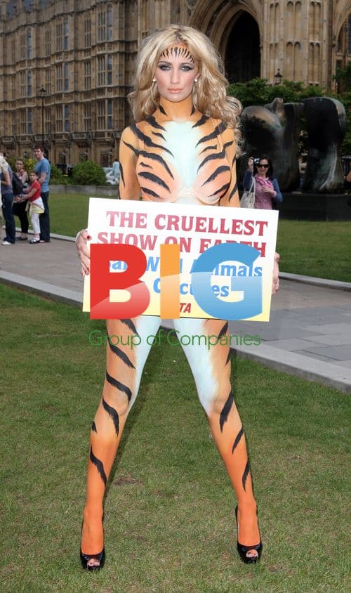 Chantelle Houghton Joins PETA Protest in London
