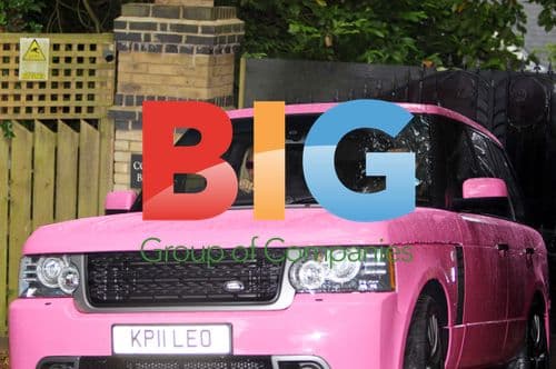 Katie Price and Leandro in Pink Range Rover