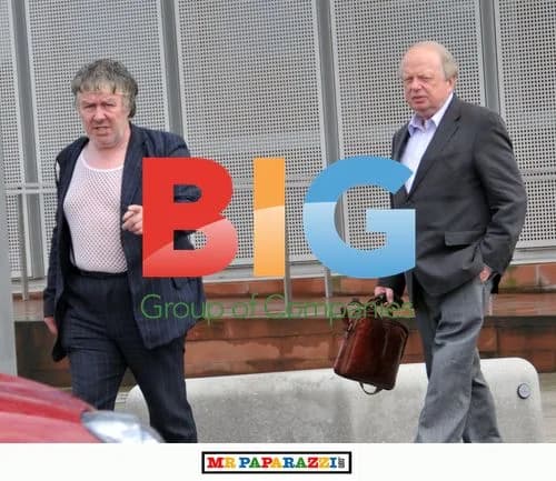 Gregor Fisher and John Sergeant filming 'Rab C Nesbitt'