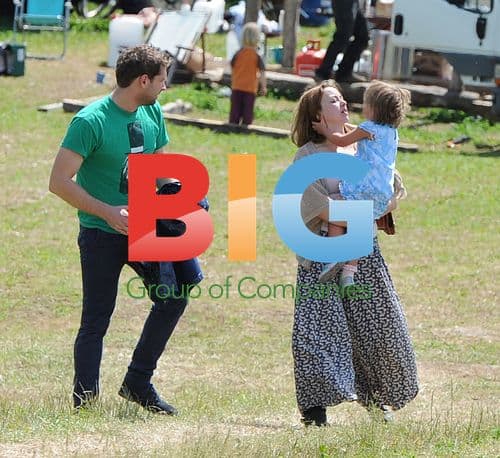 Charlotte Church and family at Hay on Wye festival