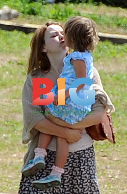 Charlotte Church and family at Hay Festival