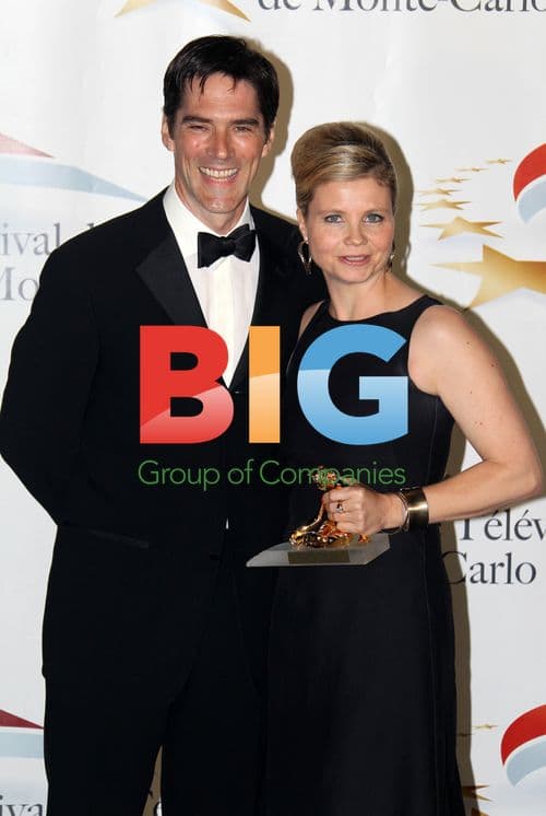 Annette Frier poses with award at 2011 Monte Carlo TV Festival