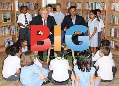 Peter Andre and Boris Johnson at Botwell Library