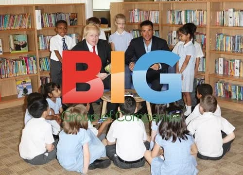 Peter Andre and Boris Johnson at Library Event
