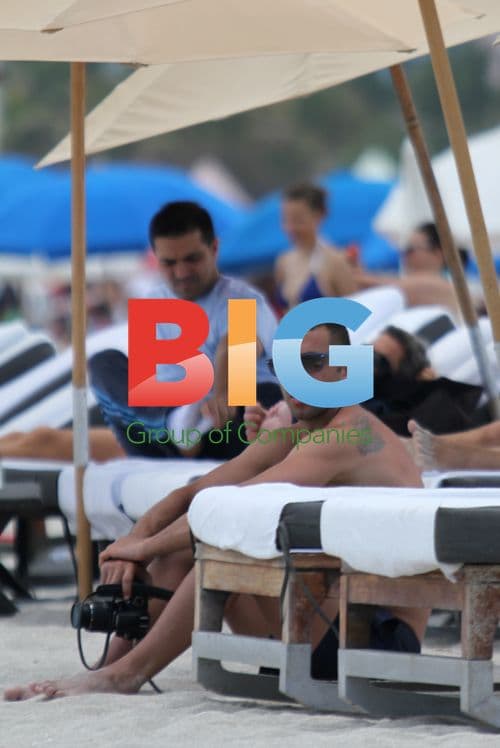Simao Sabrosa on the Beach in Miami