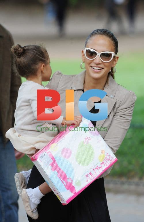 Jennifer Lopez with Twins in Paris Park