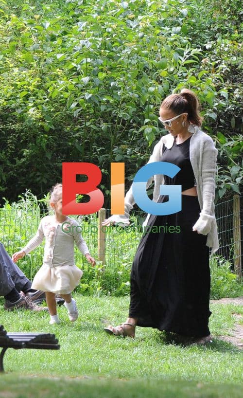 Jennifer Lopez with Twins in Paris Park