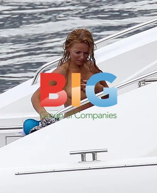 Geri Halliwell on yacht in France