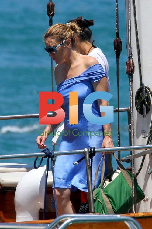 Valeria Bruni on Boat in Taormina