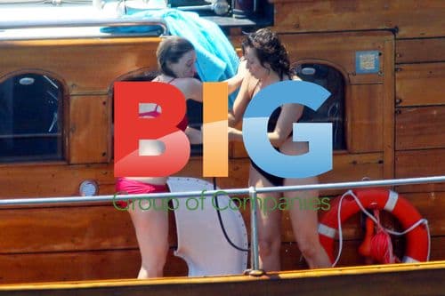 Valeria Bruni relaxing with friends on boat