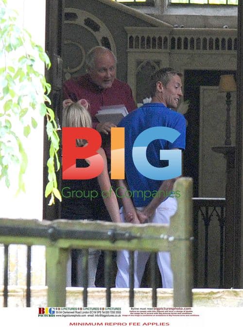 Peter Crouch Waits for Abbey Clancy at Wedding Rehearsal