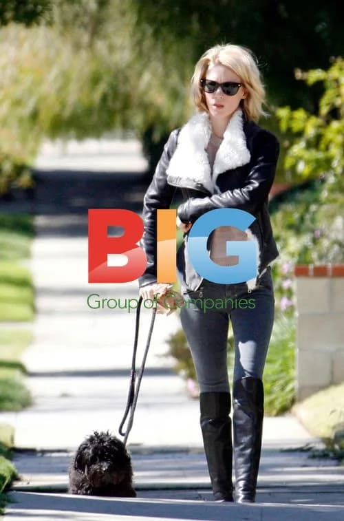 January Jones Walking Dog in Los Feliz