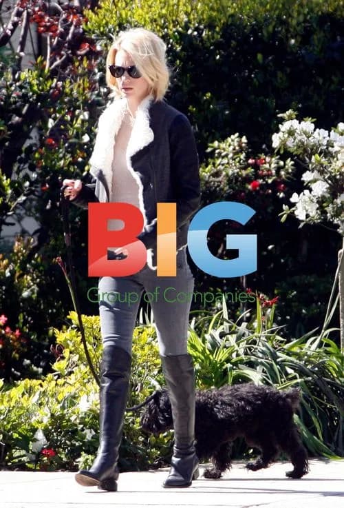 Actress January Jones Walking Dog
