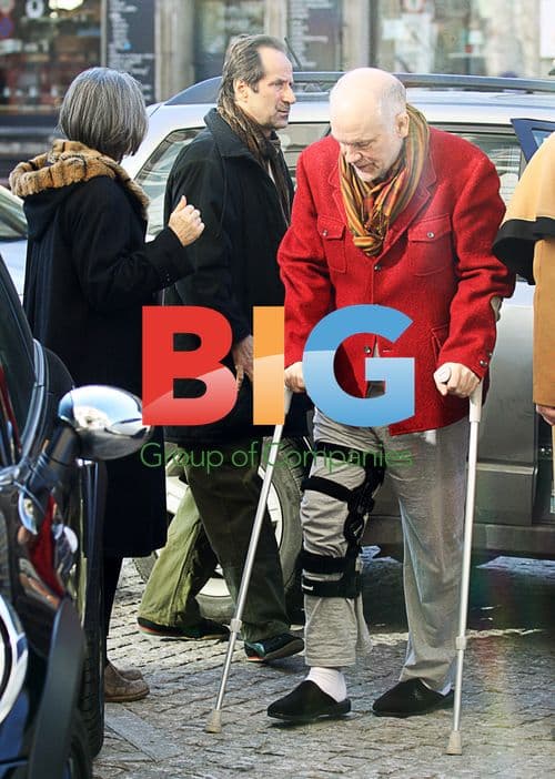 John Malkovich spotted in Warsaw with crutches