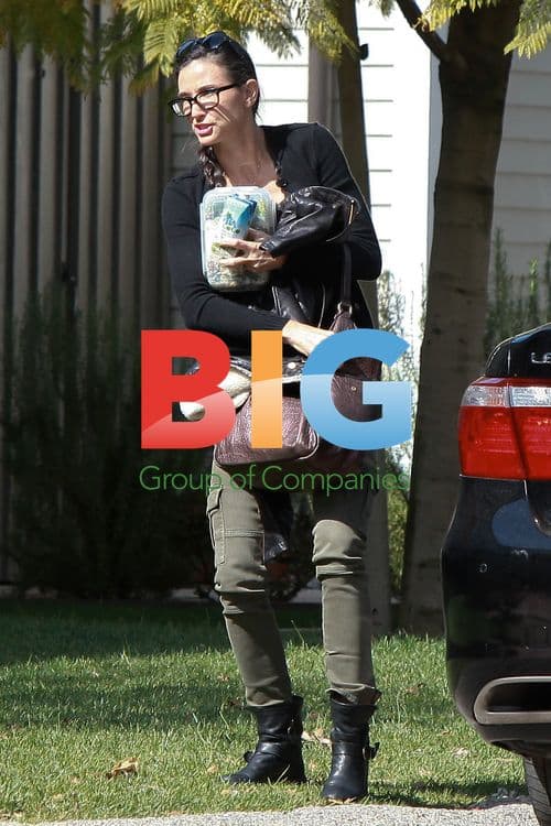 Demi Moore Arrives at Friend's House with Coconut Water