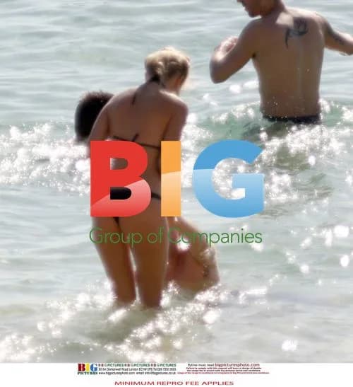 Michael Buble and Fiancee on Beach in Perth