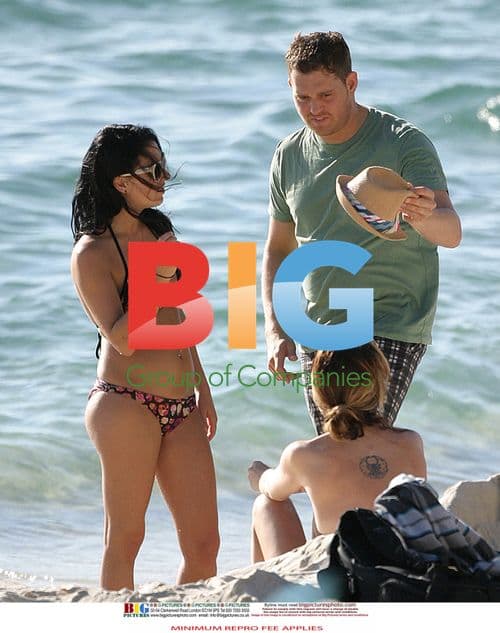 Michael Bublé and Fiancée at Beach in Perth