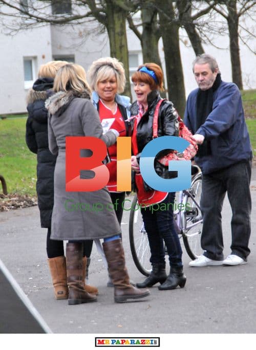 Gregor Fisher filming 'Rab C Nesbitt' in Glasgow