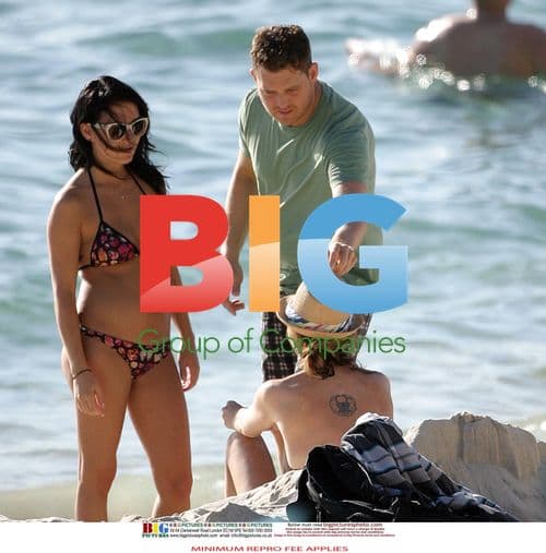 Michael Buble and Fiancee Enjoy Beach in Perth