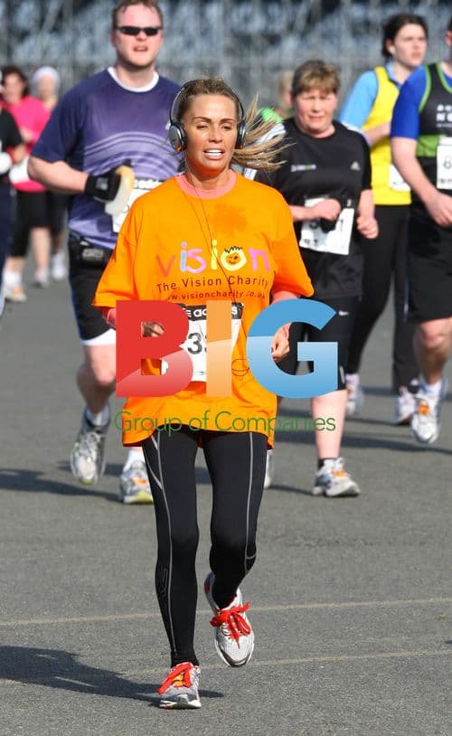 Katie Price runs Silverstone Half Marathon