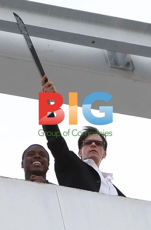 Charlie Sheen Wields Machete at Interview