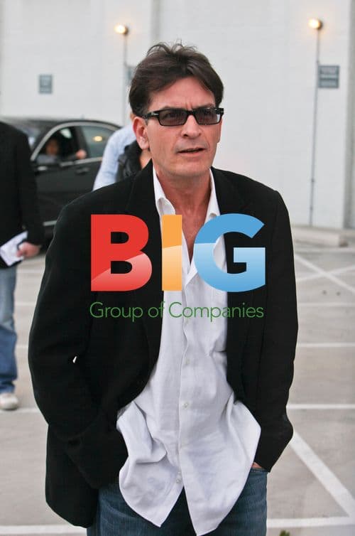 Charlie Sheen with Machete at Interview