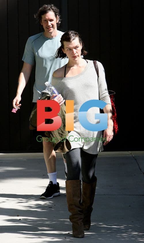 Milla Jovovich and Paul W.S. Anderson Workout in LA