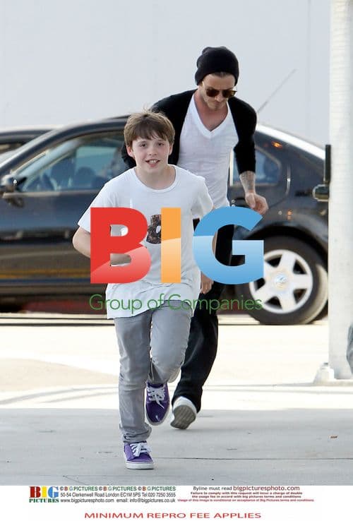 David Beckham and Brooklyn at Saks