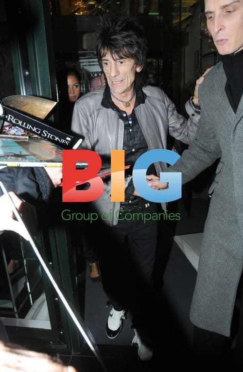 Ronnie Wood and Ana Araujo Leaving Ivy Club