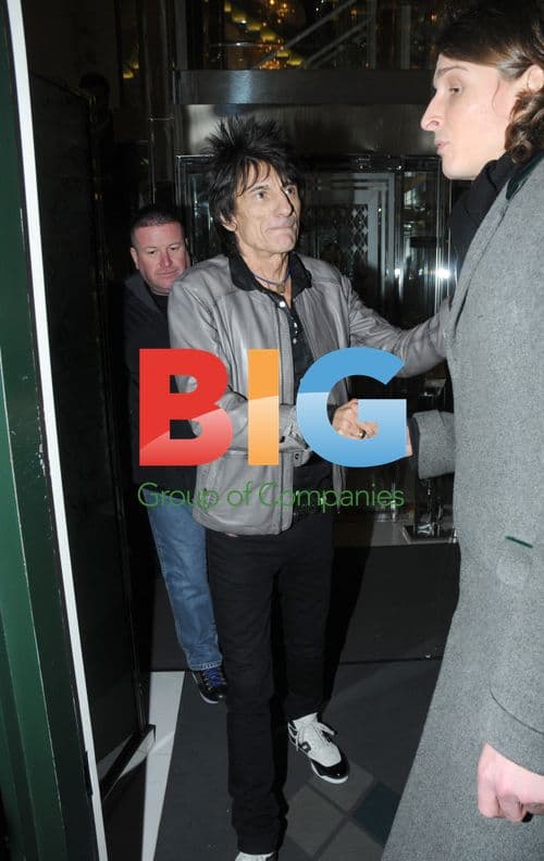 Ronnie Wood and Ana Araujo Leaving the Ivy Club