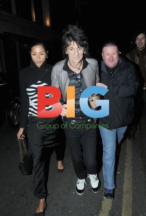 Ronnie Wood and Ana Araujo Leaving Ivy Club