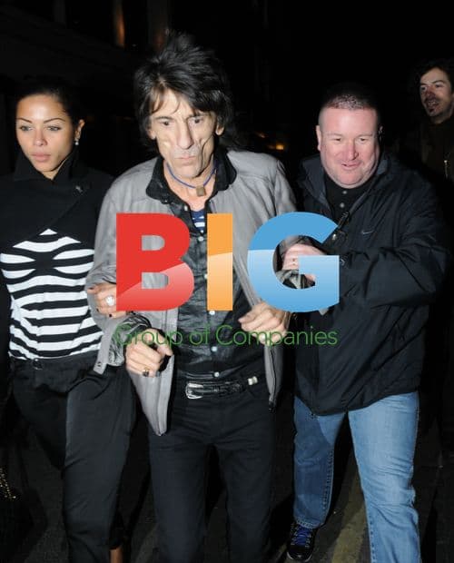 Ronnie Wood and Ana Araujo leaving Ivy Club